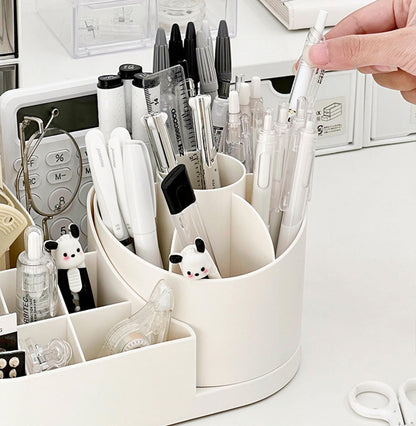 E-COSMOS 360 Degree Rotating Desk Makeup Brush Organizers and Desk Desktop Storage