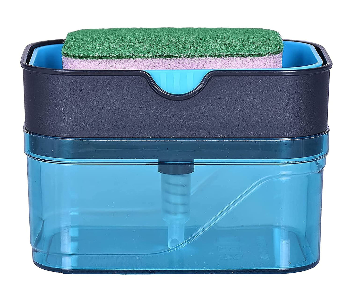 E-COSMOS Soap Dispenser for Dishwasher Liquid Holder, Liquid Dispenser Through Pump (Multi-Color, 400 ML) with Sponge (Grey)