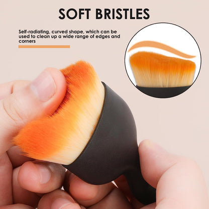 E-Cosmos Brush Mini Car Cleaning Brush with Handle and Dust Cover Car AC Vent Cleaner Dashboard Cleaner Accessories for Detailing Brush Multipurpose Gadget Cleaner Car Duster Brush (Small) (1pcs)