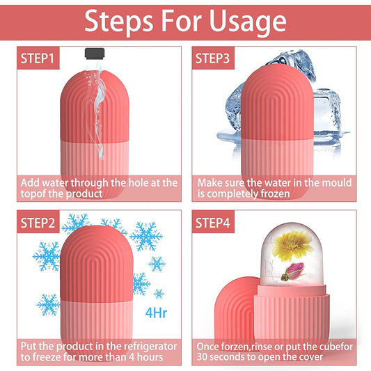 E-COSMOS Ice Face Roller Massager,Ice Cube Roller For Face, Eyes And Neck Naturally Conditioning And Skin Care,De-Puff Eye Bags,Reduce Migraine Pain,Reusable Massage Silicone Ice Mold (Multicolor)