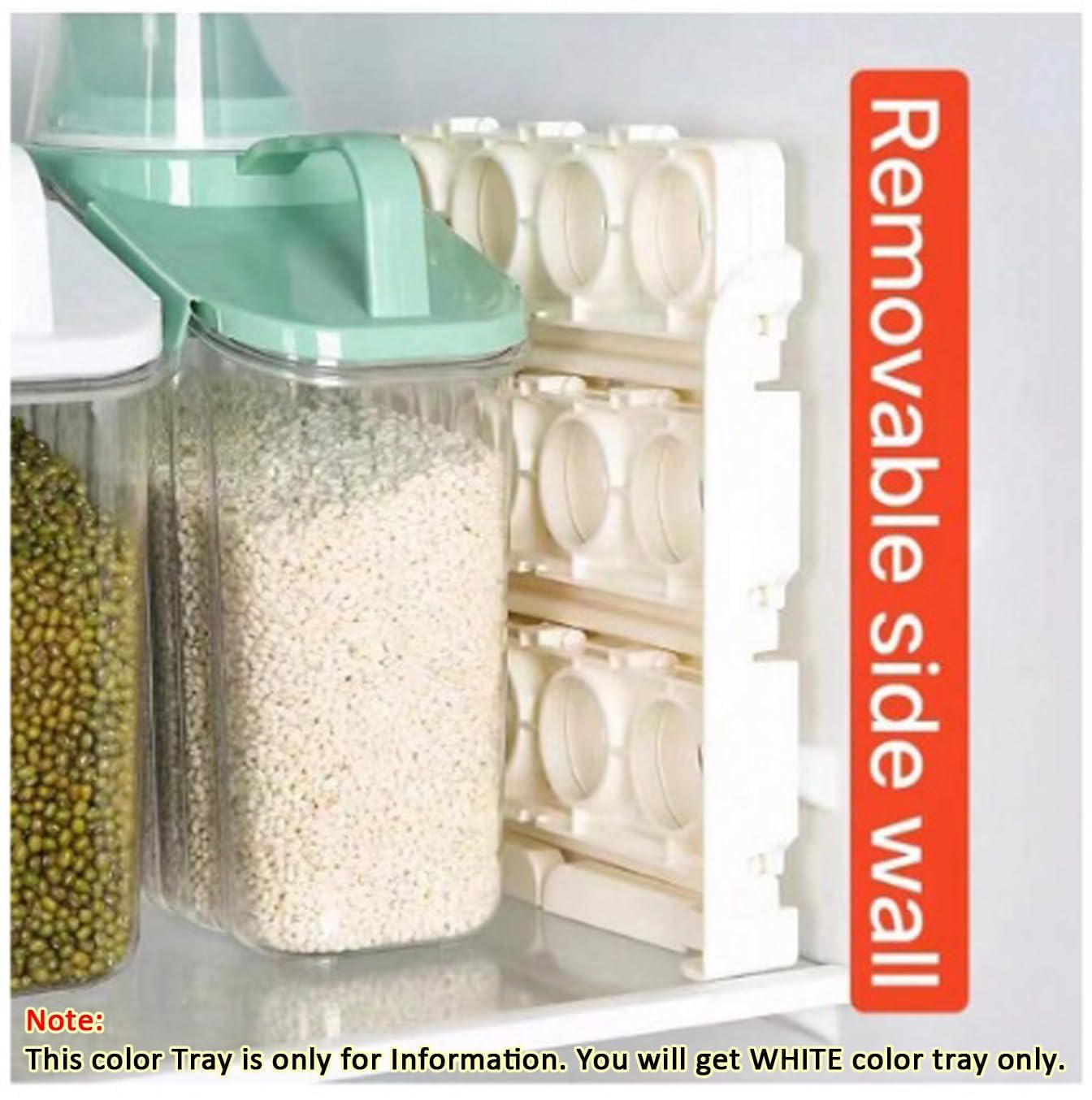E-COSMOS Layer, 24 Grid Plastic Egg Tray For Fridge | Fresh-Keeping Cases Holder | Egg Storage Container | Egg Refrigerator Tray | Easy To Use | Foldable (Cream, Pack of 1)