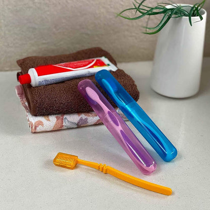 E-Cosmos Premium Toothbrush Container Toothbrush Cap, Caps, Cover, Covers, Case, Holder, Cases, Travel, Home use (Pack of 4)