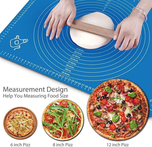 E-COSMOS Silicone Baking Mat Silicone Chapati Atta Kneading Mat Non-Stick Fondant Rolling Mat Stretchable for Kitchen Roti Chapati (Baking Mat 50 * 40 cm)(Multicolor) (DW-2)