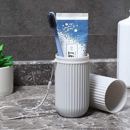 E-COSMOS Capsule Shape Travel Toothbrush Toothpaste Case Holder Portable Toothbrush Storage Plastic Toothbrush Holder (Multi-Color, Pack of 2), Standard (EC-CBH)