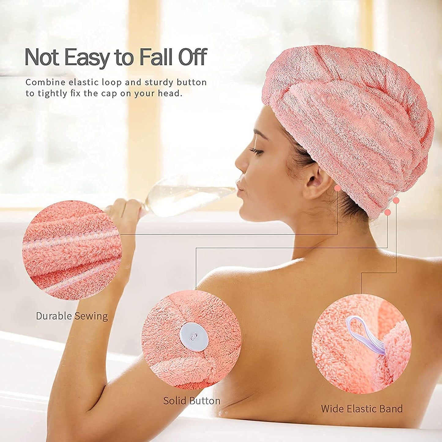 E-COSMOS Hair Towel Wrap Absorbent Towel Hair-Drying Bathrobe Magic Hair Warp Towel Super Quick-Drying Microfiber 500 GSM Bath Towel Hair Dry Cap Salon Towel (Multicolor)