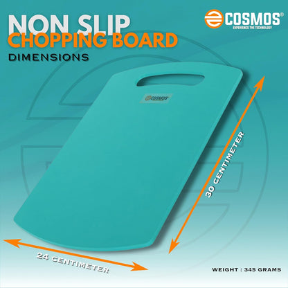 E-COSMOS Plastic Cutting/Chopping Board (Turquoise), M