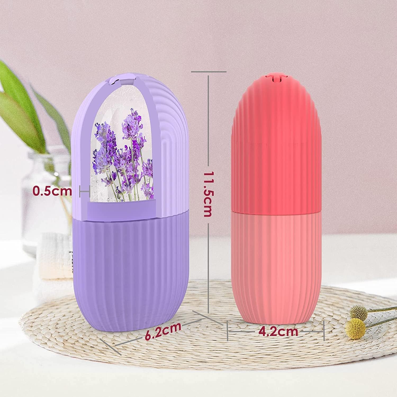 E-COSMOS Scalp Massager & Ice Roller with Soft Silicon Bristles, Facial Ice Roller Cube for Eyes, Neck Massage, Dark Circle Removal, Pore Shrinking, Hair Growth Promotion (Combo)
