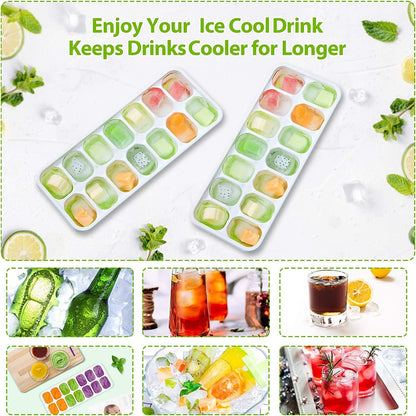 E-COSMOS Ice Cube Tray Silicone for Freezer Honeycomb 37 Cavity Ice Cube Mould Flexible Tray for Freezer, Chocolate Cake Maker, Ice Trays for Chilled Drinks, Reusable (Multi Color)