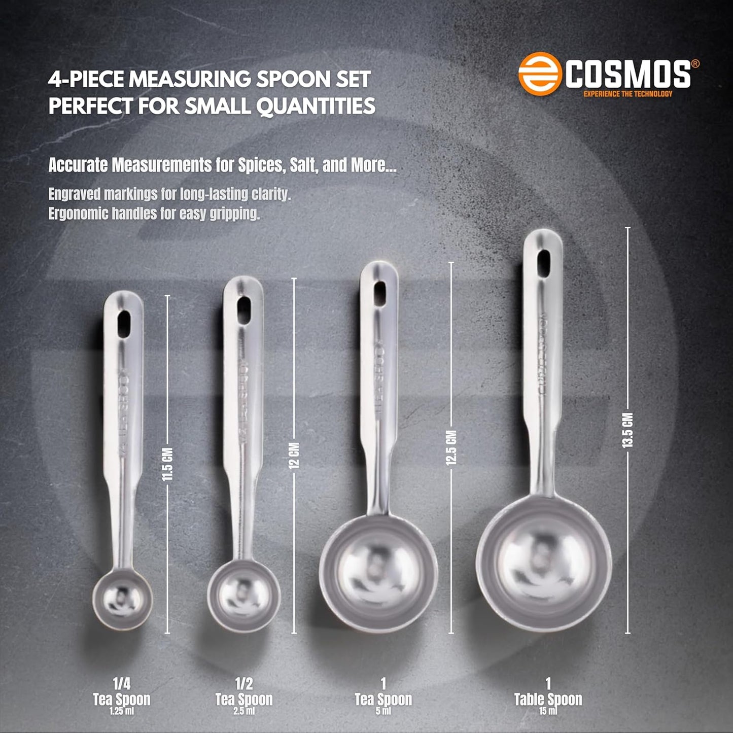 E-COSMOS Measuring Spoon and Cup Set, 8-Pieces