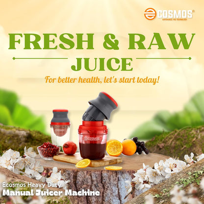 E-COSMOS Hand Press Juicer Machine | Lemon Squeezer | Reduce Effort Needed