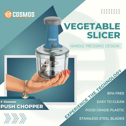 E-COSMOS Food Chopper Manual Hand-Press (Tarquise 900ml)
