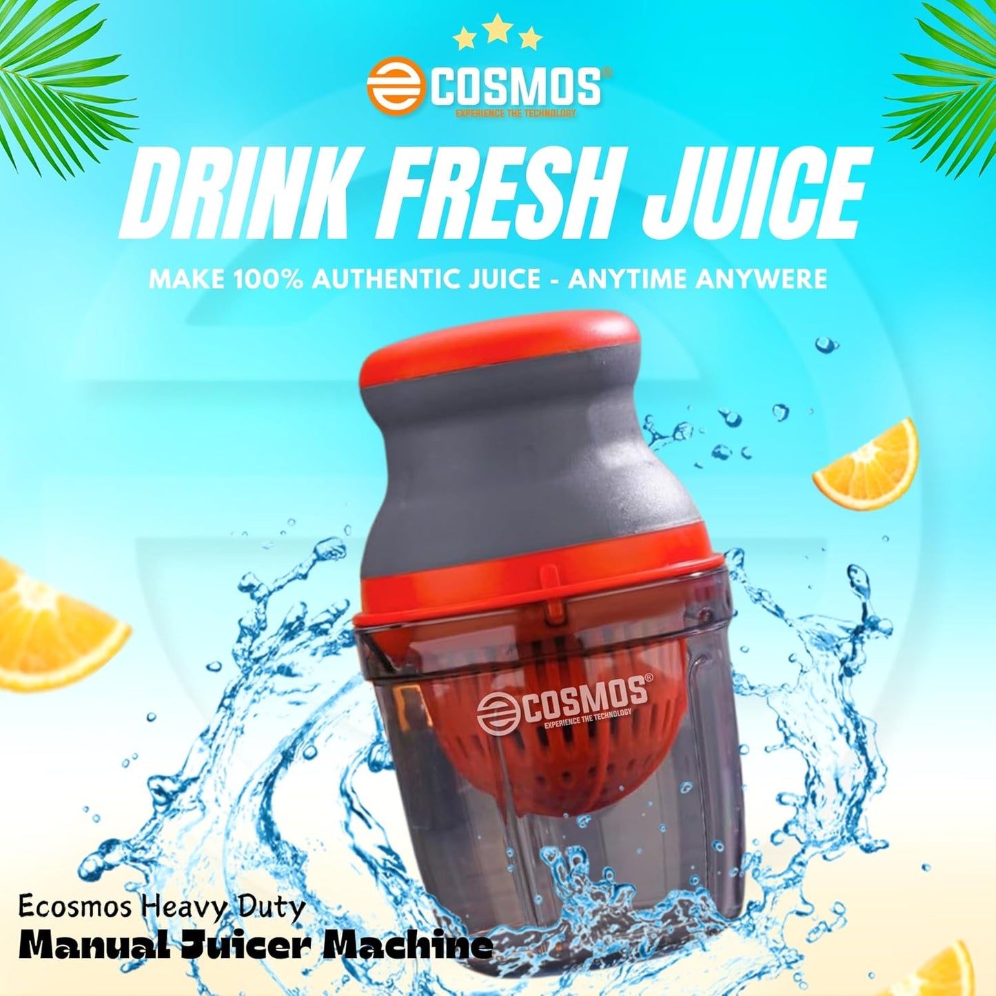 E-COSMOS Hand Press Juicer Machine | Lemon Squeezer | Reduce Effort Needed