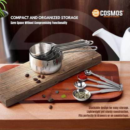 E-COSMOS Measuring Spoon and Cup Set, 8-Pieces
