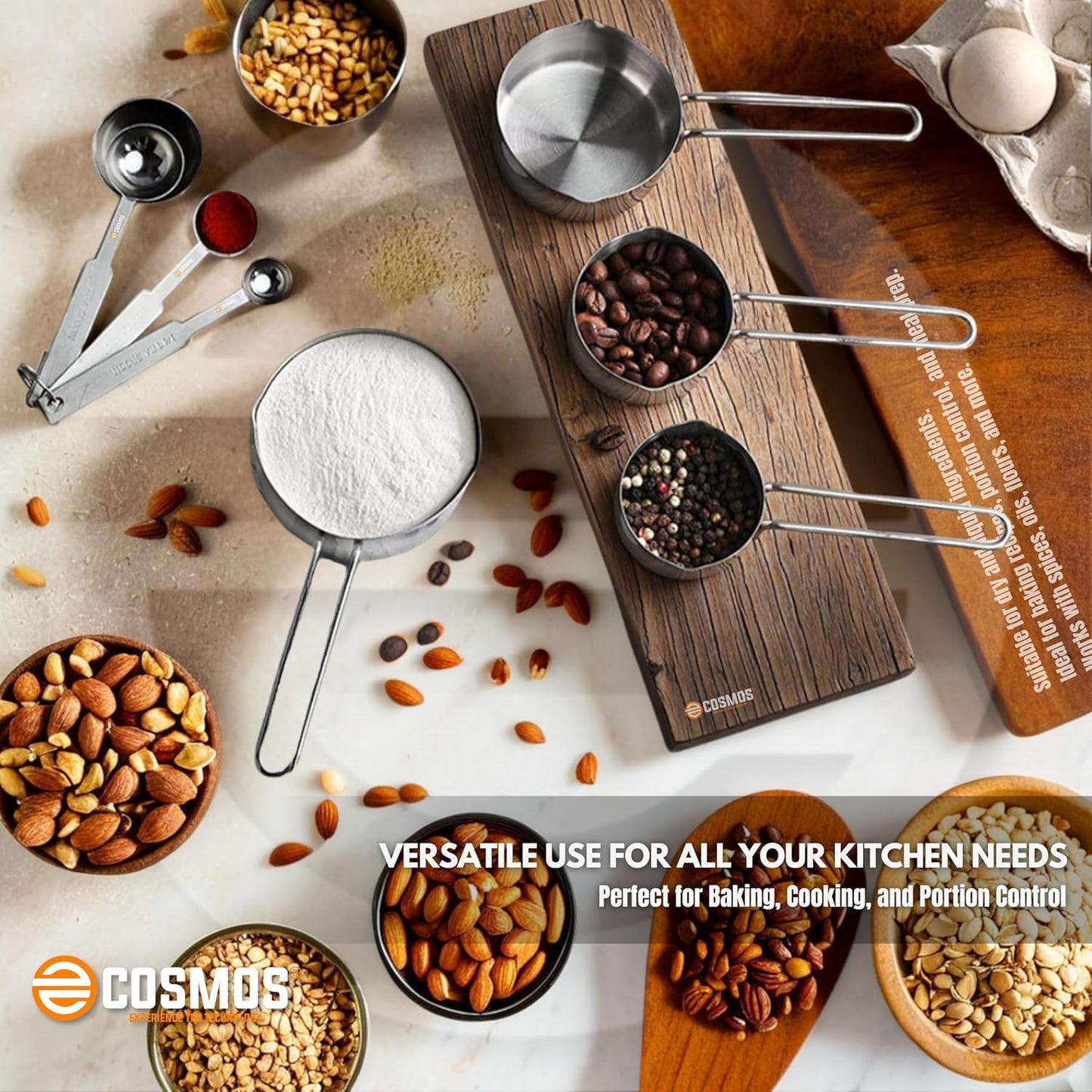 E-COSMOS Measuring Spoon and Cup Set, 8-Pieces